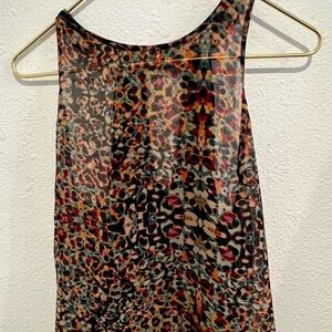 Astr Leopard Print Sleeveless Top
